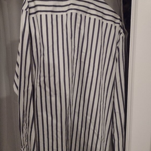 Mens Bugatchi white and black striped shirt new with tags Xl - Picture 7 of 7